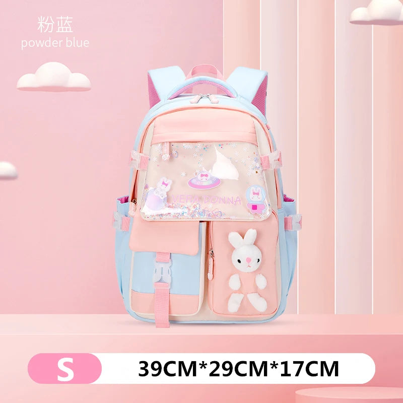 Children Transparent Cover School Bags Girls Satchel Primary Orthopedic School Backpack Princess Backpack Kids Schoolbag Mochila