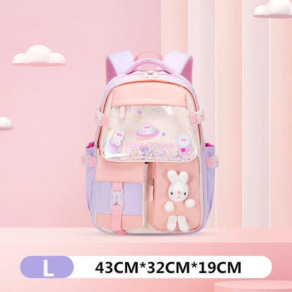 Children Transparent Cover School Bags Girls Satchel Primary Orthopedic School Backpack Princess Backpack Kids Schoolbag Mochila