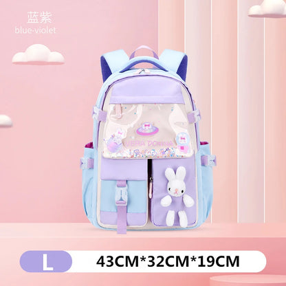 Children Transparent Cover School Bags Girls Satchel Primary Orthopedic School Backpack Princess Backpack Kids Schoolbag Mochila