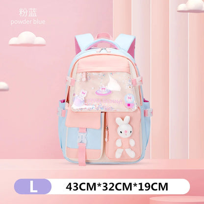 Children Transparent Cover School Bags Girls Satchel Primary Orthopedic School Backpack Princess Backpack Kids Schoolbag Mochila