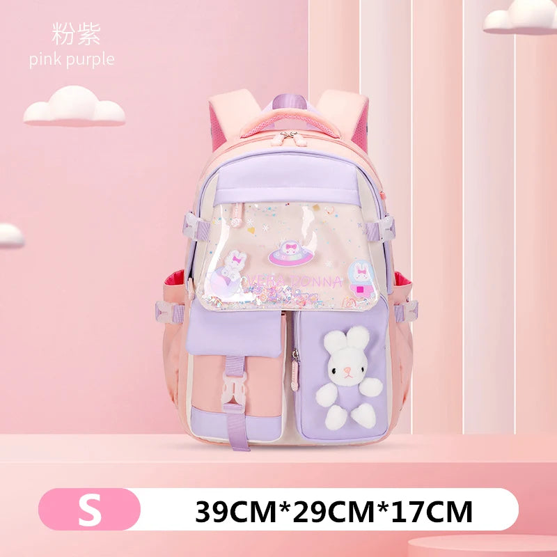 Children Transparent Cover School Bags Girls Satchel Primary Orthopedic School Backpack Princess Backpack Kids Schoolbag Mochila