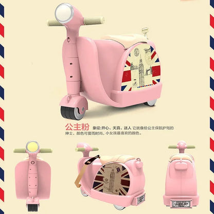 Children Travel luggage locker boy girl Can sit to ride car toy Accept 50KG baby Multifunction creative suitcase kids Drag box