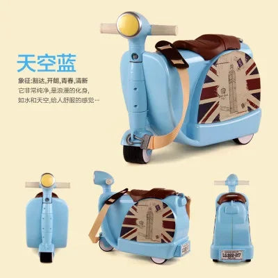 Children Travel luggage locker boy girl Can sit to ride car toy Accept 50KG baby Multifunction creative suitcase kids Drag box