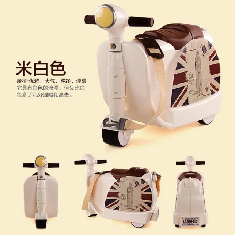Children Travel luggage locker boy girl Can sit to ride car toy Accept 50KG baby Multifunction creative suitcase kids Drag box