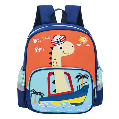 Children's Backpack Cartoon Cat Dinosaur Animal Printed Lightweight Backpack Kindergarten Male Treasure Multi-layer Schoolbag