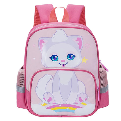 Children's Backpack Cartoon Cat Dinosaur Animal Printed Lightweight Backpack Kindergarten Male Treasure Multi-layer Schoolbag