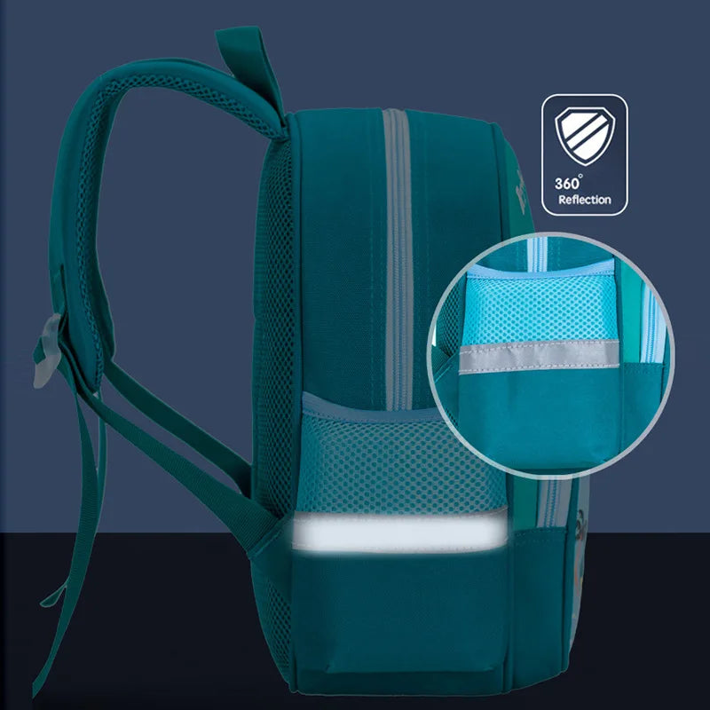 Children's Backpack Cartoon Cat Dinosaur Animal Printed Lightweight Backpack Kindergarten Male Treasure Multi-layer Schoolbag