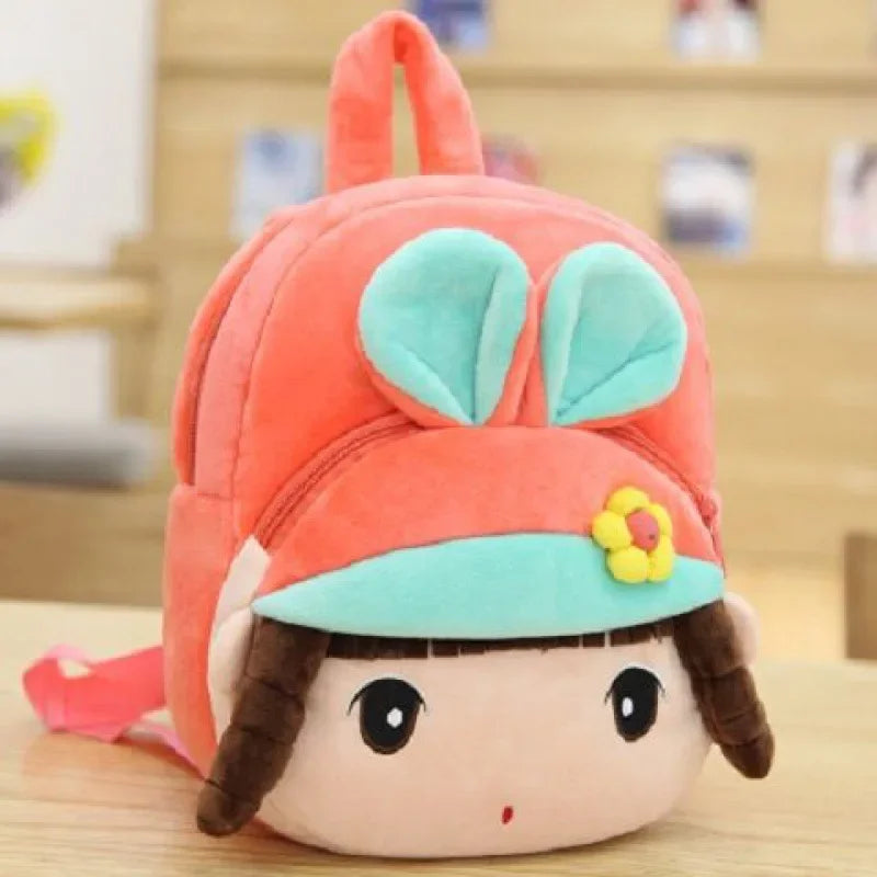 Children's Backpack Plush Embroidery Small Schoolbag Cartoon 1-6 Years Old Toddler Backpack Preschool Baby Daily Bag Travel Bag