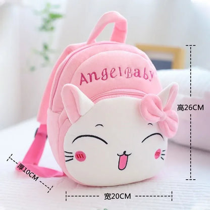 Children's Backpack Plush Embroidery Small Schoolbag Cartoon 1-6 Years Old Toddler Backpack Preschool Baby Daily Bag Travel Bag