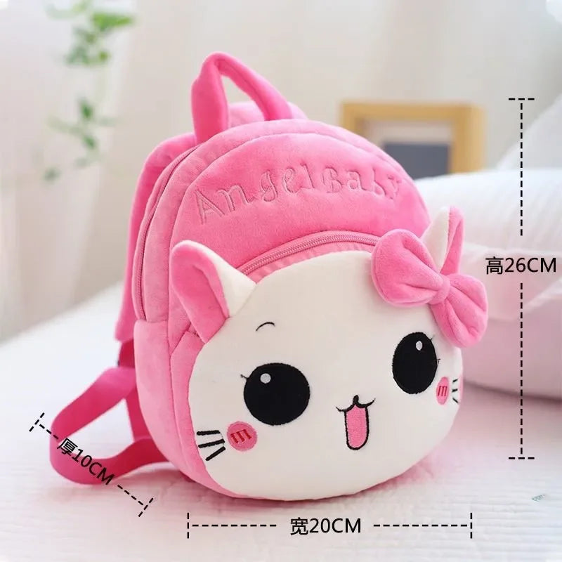 Children's Backpack Plush Embroidery Small Schoolbag Cartoon 1-6 Years Old Toddler Backpack Preschool Baby Daily Bag Travel Bag