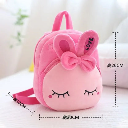 Children's Backpack Plush Embroidery Small Schoolbag Cartoon 1-6 Years Old Toddler Backpack Preschool Baby Daily Bag Travel Bag