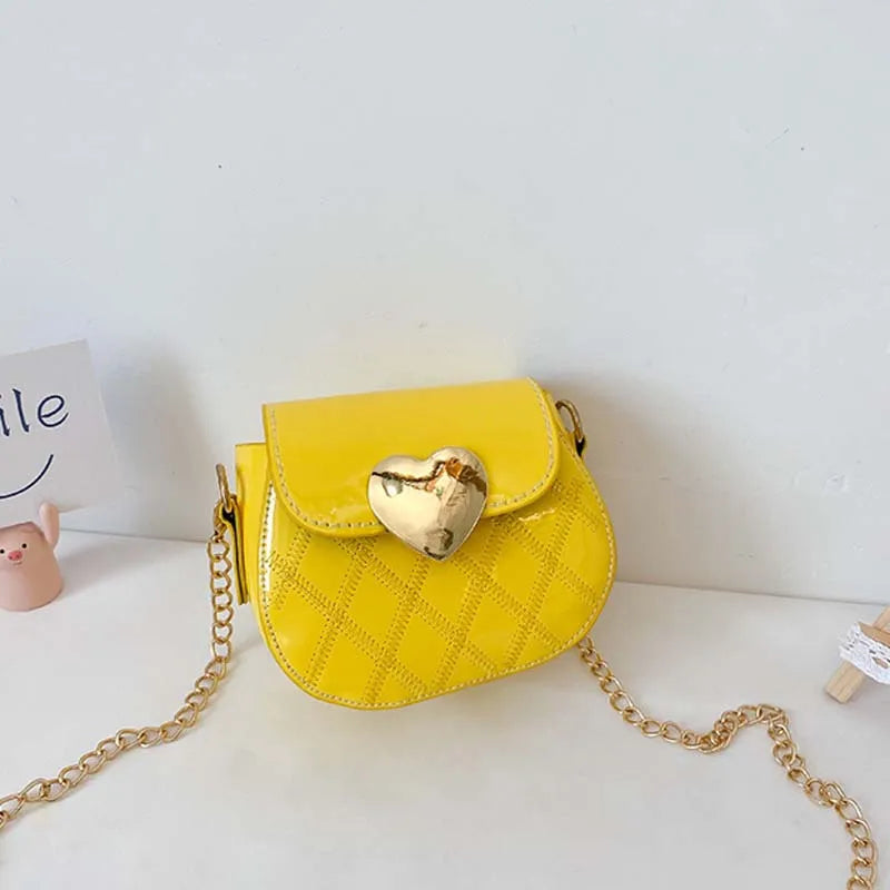 Children's Crossbody Bags Cute Little Girls Mini Shoulder Bag for Kids Fashion Heart Pattern Coin Purse Small Handbags