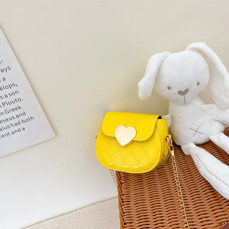 Children's Crossbody Bags Cute Little Girls Mini Shoulder Bag for Kids Fashion Heart Pattern Coin Purse Small Handbags