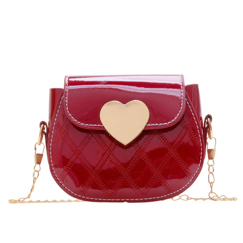 Children's Crossbody Bags Cute Little Girls Mini Shoulder Bag for Kids Fashion Heart Pattern Coin Purse Small Handbags