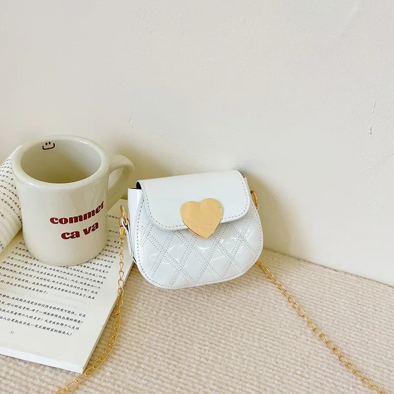 Children's Crossbody Bags Cute Little Girls Mini Shoulder Bag for Kids Fashion Heart Pattern Coin Purse Small Handbags
