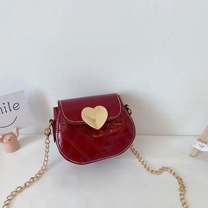 Children's Crossbody Bags Cute Little Girls Mini Shoulder Bag for Kids Fashion Heart Pattern Coin Purse Small Handbags