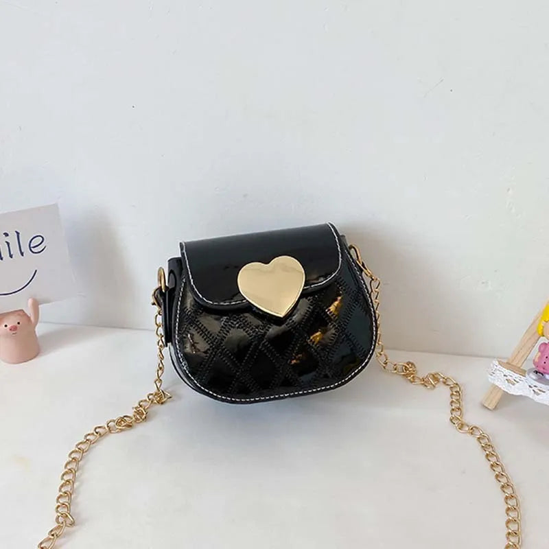 Children's Crossbody Bags Cute Little Girls Mini Shoulder Bag for Kids Fashion Heart Pattern Coin Purse Small Handbags