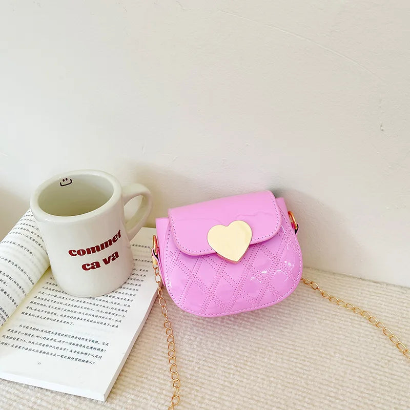 Children's Crossbody Bags Cute Little Girls Mini Shoulder Bag for Kids Fashion Heart Pattern Coin Purse Small Handbags