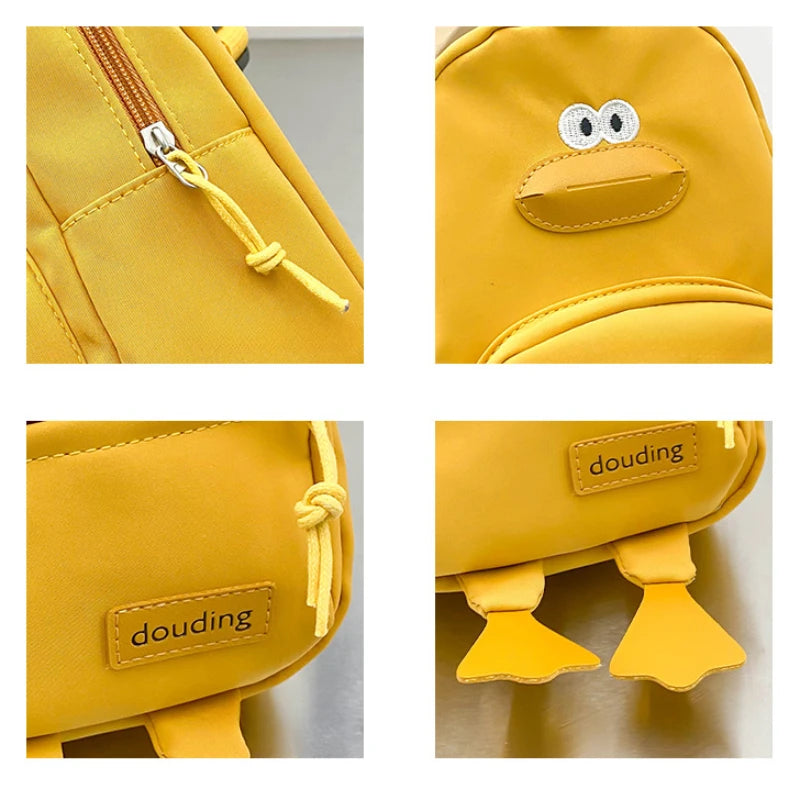 Children's Kawaii Duck Purse Fanny Pack Shoulder Bag Chest Wallet Bagpack Canvas Satchel Messenger Bag For Kids Boys and Girls
