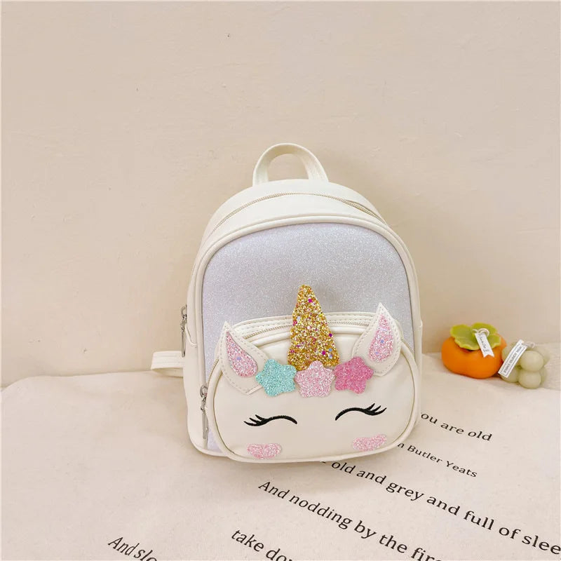 Children's Schoolbag Bright Star Unicorn Toddler Cartoon Backpack Cute Boys and Girls Travel Casual PU Waterproof Backpack