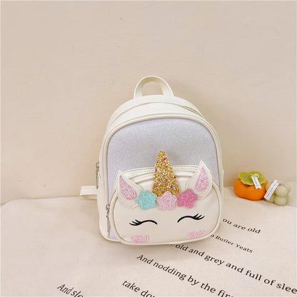 Children's Schoolbag Bright Star Unicorn Toddler Cartoon Backpack Cute Boys and Girls Travel Casual PU Waterproof Backpack