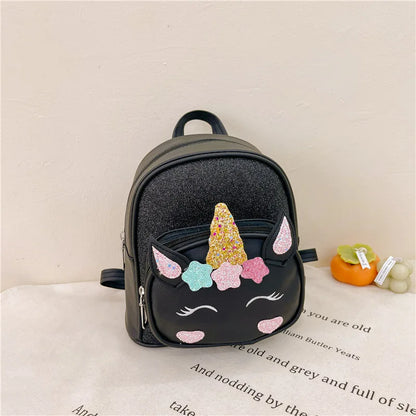 Children's Schoolbag Bright Star Unicorn Toddler Cartoon Backpack Cute Boys and Girls Travel Casual PU Waterproof Backpack
