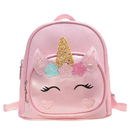 Children's Schoolbag Bright Star Unicorn Toddler Cartoon Backpack Cute Boys and Girls Travel Casual PU Waterproof Backpack
