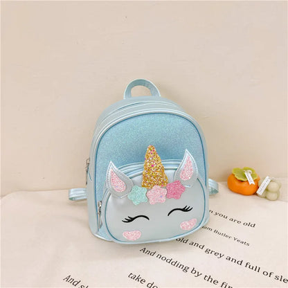 Children's Schoolbag Bright Star Unicorn Toddler Cartoon Backpack Cute Boys and Girls Travel Casual PU Waterproof Backpack