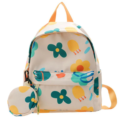 Children's Schoolbag Flower Graffiti Female Backpack Casual Sports Campus Small Fresh Student Breathable Waterproof Backpack