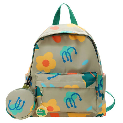 Children's Schoolbag Flower Graffiti Female Backpack Casual Sports Campus Small Fresh Student Breathable Waterproof Backpack