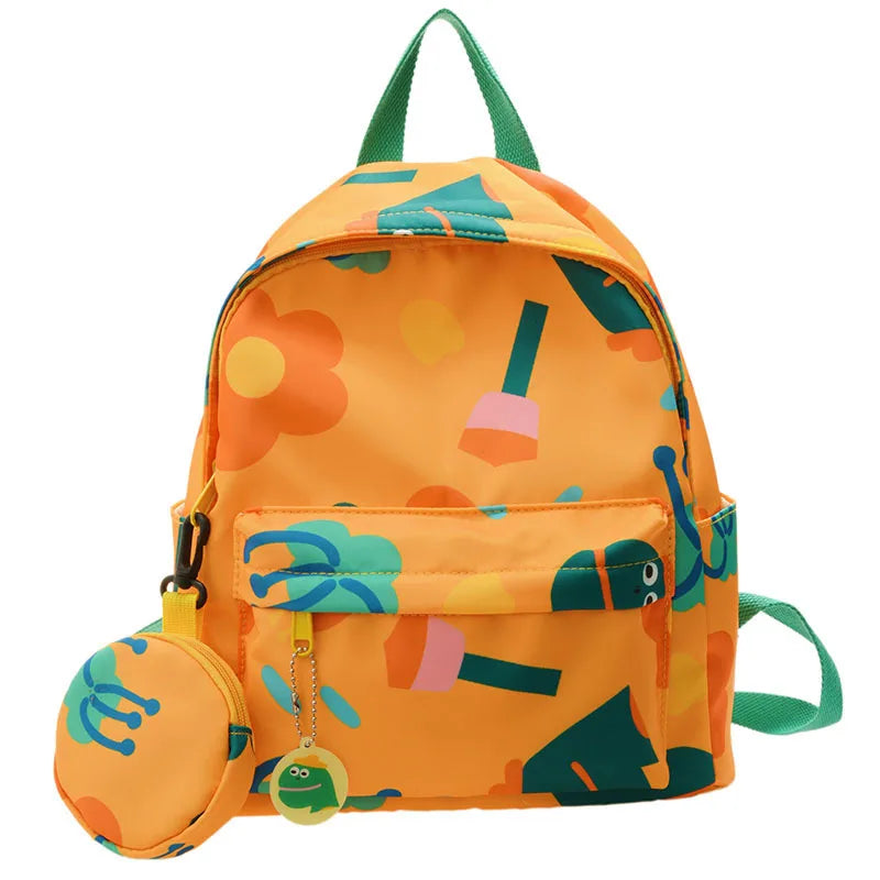 Children's Schoolbag Flower Graffiti Female Backpack Casual Sports Campus Small Fresh Student Breathable Waterproof Backpack