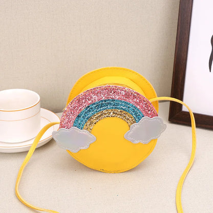 Children's bag female 2022 new primary school cartoon cute rainbow coin purse female mini messenger bag coin purse clutch bag