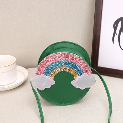 Children's bag female 2022 new primary school cartoon cute rainbow coin purse female mini messenger bag coin purse clutch bag