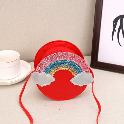 Children's bag female 2022 new primary school cartoon cute rainbow coin purse female mini messenger bag coin purse clutch bag