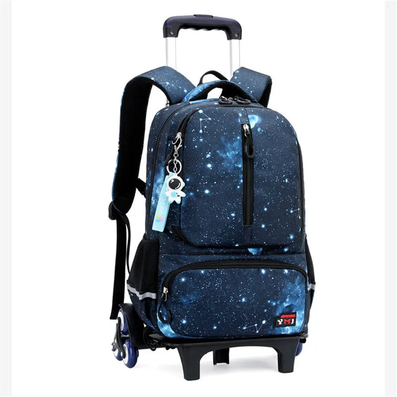Children's trolley bag 2/6 wheel school bags Primary camouflage school backpack Tourist trolley case kids schoolbag