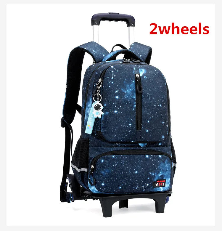 Children's trolley bag 2/6 wheel school bags Primary camouflage school backpack Tourist trolley case kids schoolbag