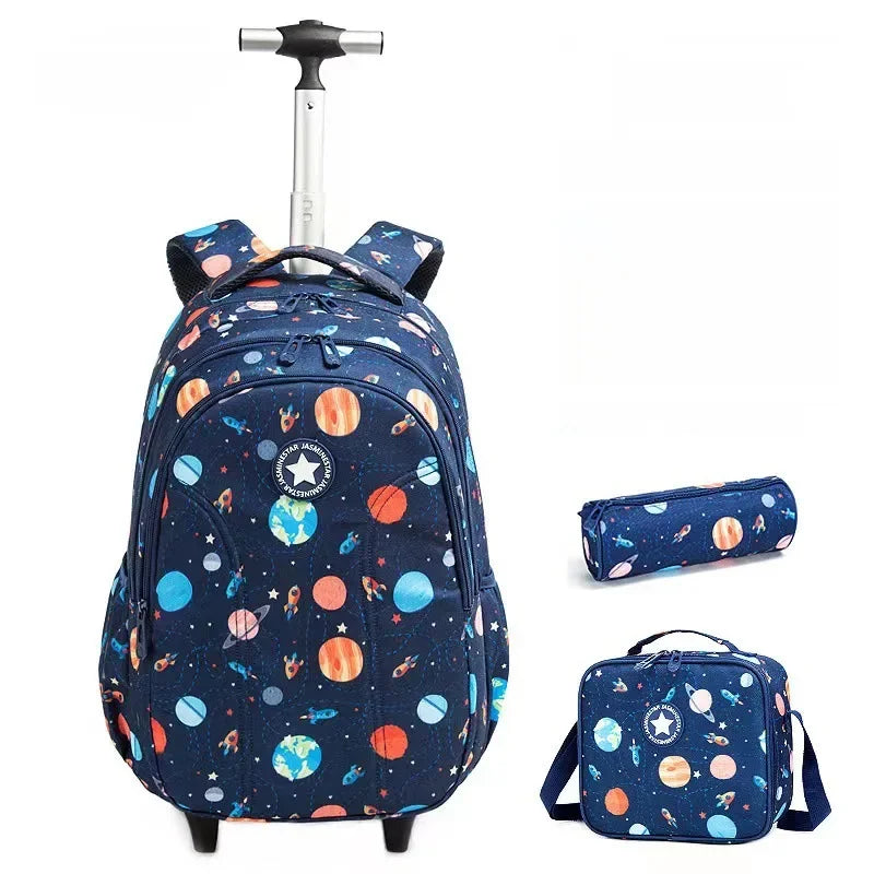 Children school Rolling Backpack Bag School Wheeled Backpack for girls SchooTrolley Bag Wheels Kids Travel luggage Trolley Bags