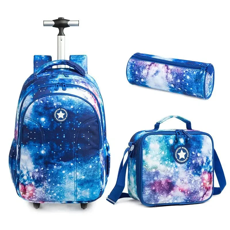 Children school Rolling Backpack Bag School Wheeled Backpack for girls SchooTrolley Bag Wheels Kids Travel luggage Trolley Bags