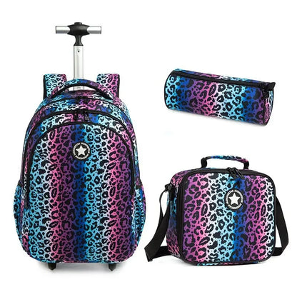 Children school Rolling Backpack Bag School Wheeled Backpack for girls SchooTrolley Bag Wheels Kids Travel luggage Trolley Bags