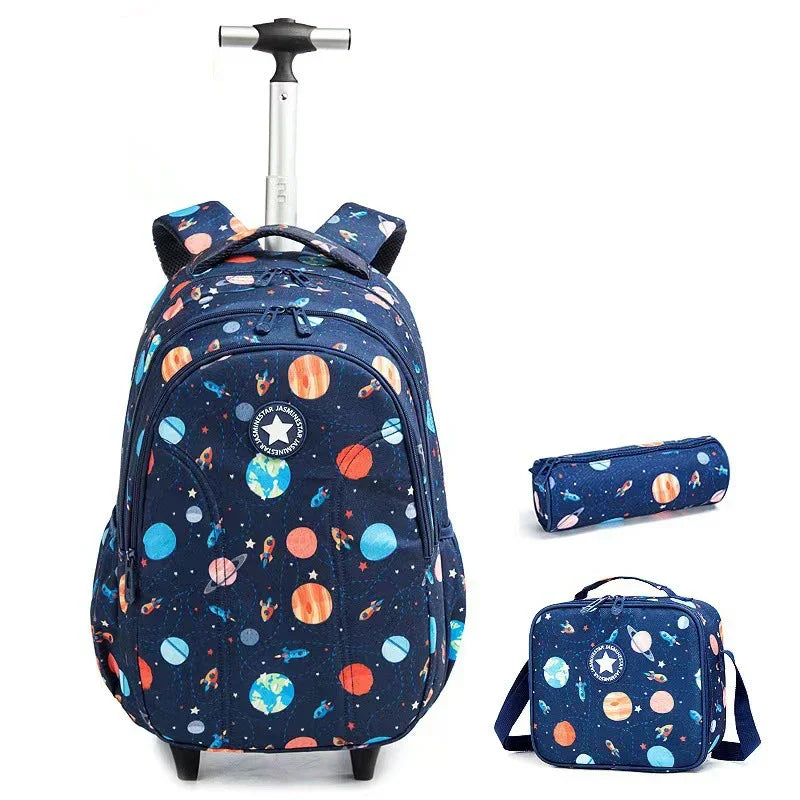 Children school Rolling Backpack Bag School Wheeled Backpack for girls SchooTrolley Bag Wheels Kids Travel luggage Trolley Bags