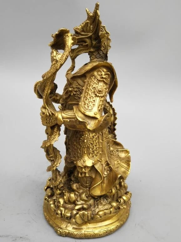 China's Seiko carving pure brass east sea dragon king statue
