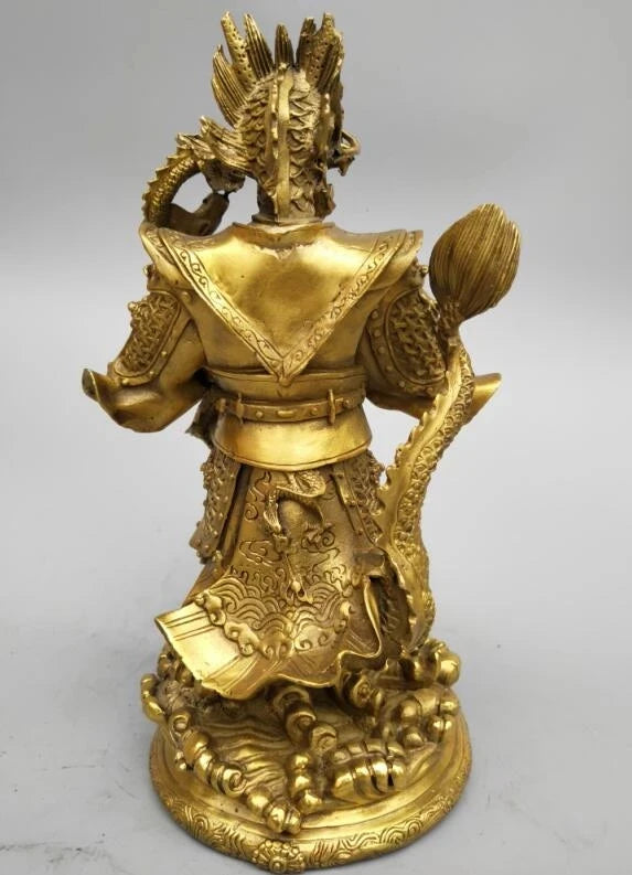 China's Seiko carving pure brass east sea dragon king statue