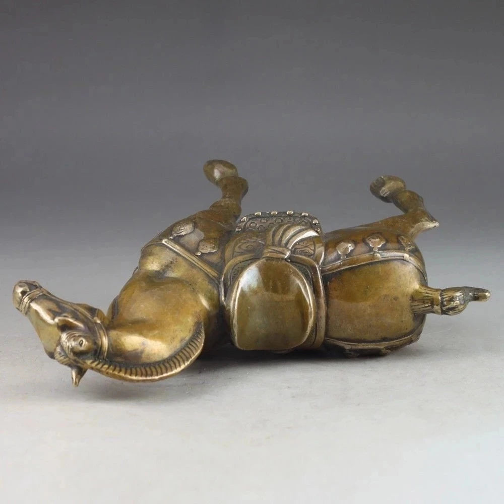 China's rare copper old manual hammer the statue of horse Toward a sign of success metal handicraft
