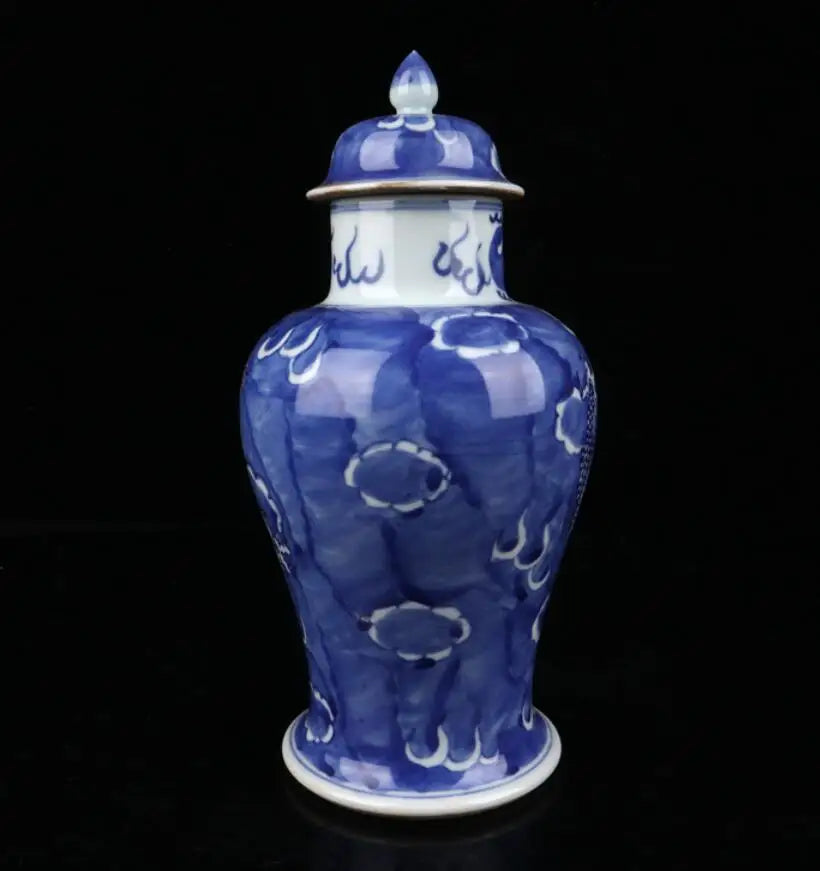 China Blue and white ceramic Dragon pattern crafts statue