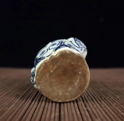 China Blue and white ceramic Fu lu shou three God crafts statue A set