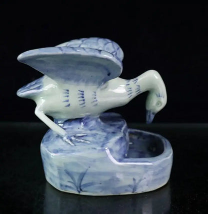 China Blue and white ceramic Goose pen wash crafts statue