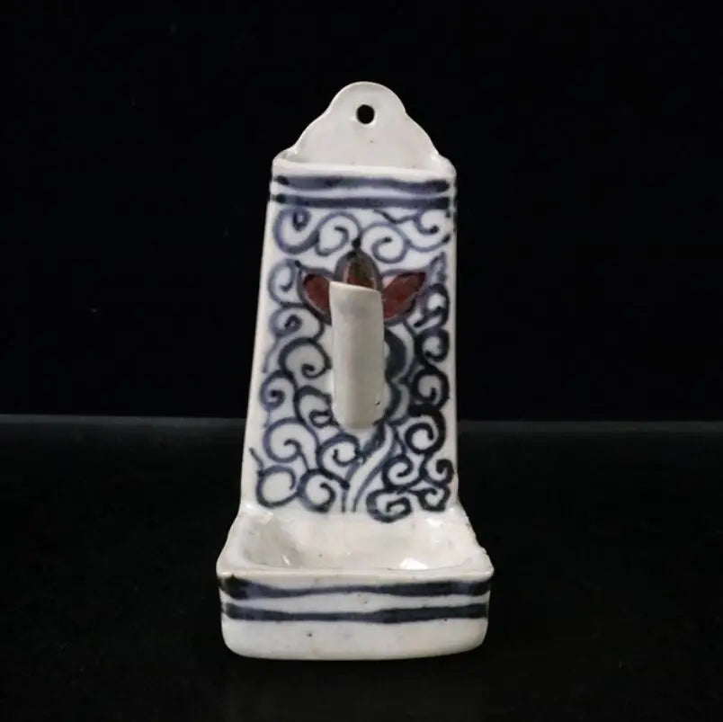 China Blue and white ceramic Oil lamp crafts statue