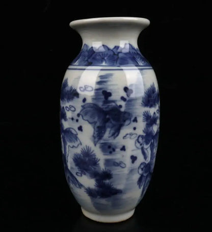 China Blue and white ceramic Wax gourd shape vase crafts statue