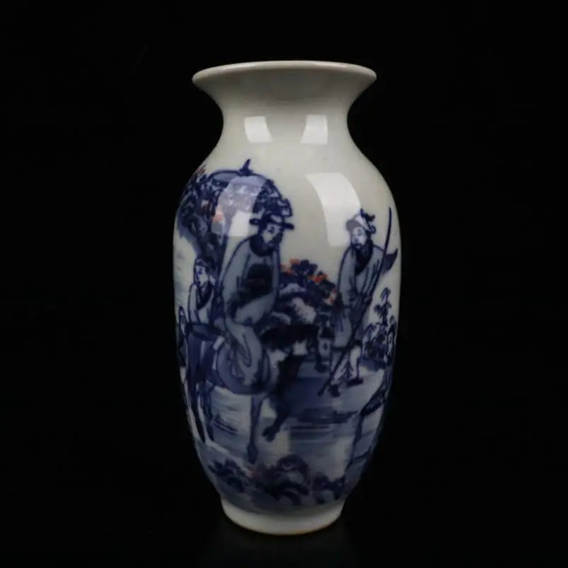China Blue and white ceramic Wax gourd shape vase crafts statue
