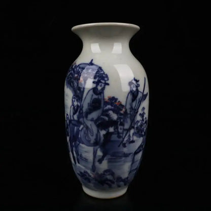 China Blue and white ceramic Wax gourd shape vase crafts statue